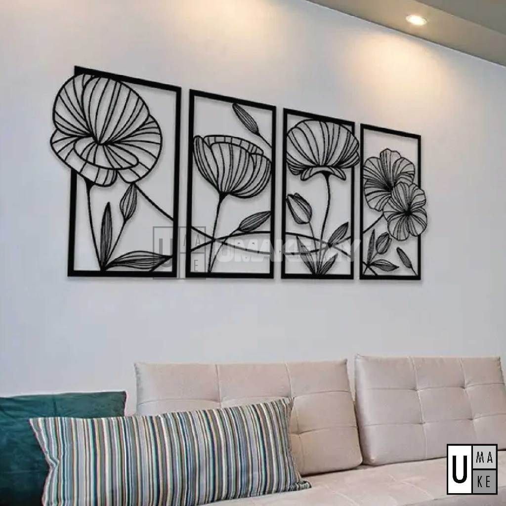 Nordic Matte Black Metal Wall Art