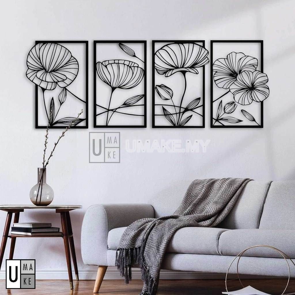 Nordic Matte Black Metal Wall Art