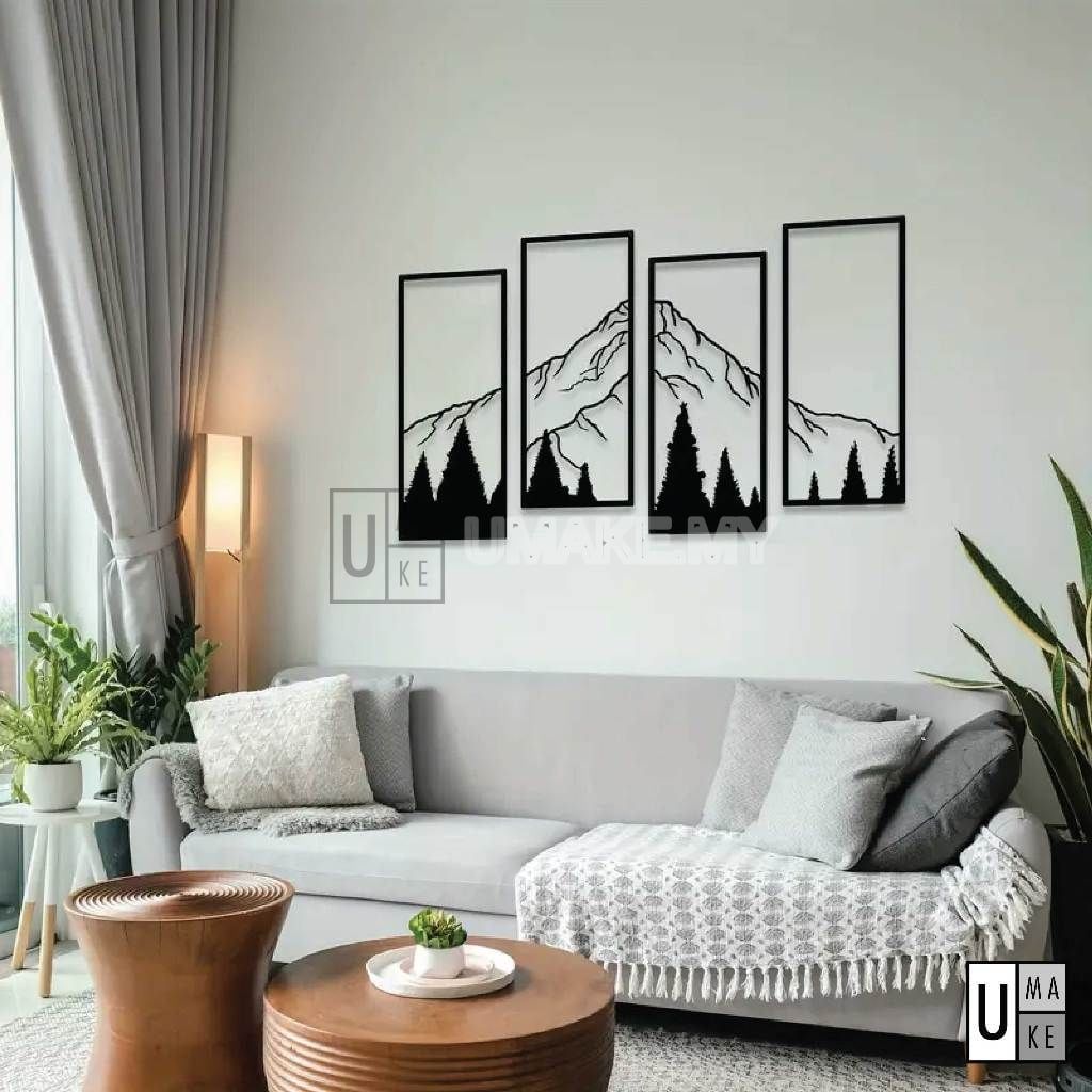 Nordic Matte Black Metal Wall Art