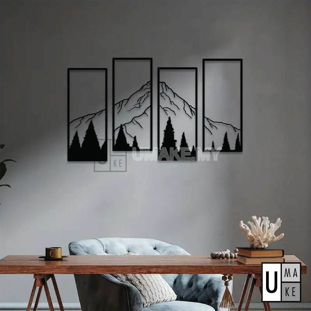 Nordic Matte Black Metal Wall Art