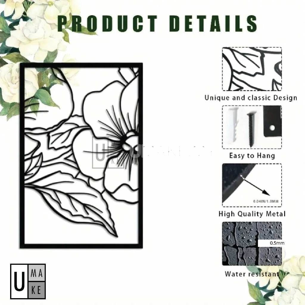 Nordic Matte Black Metal Wall Art