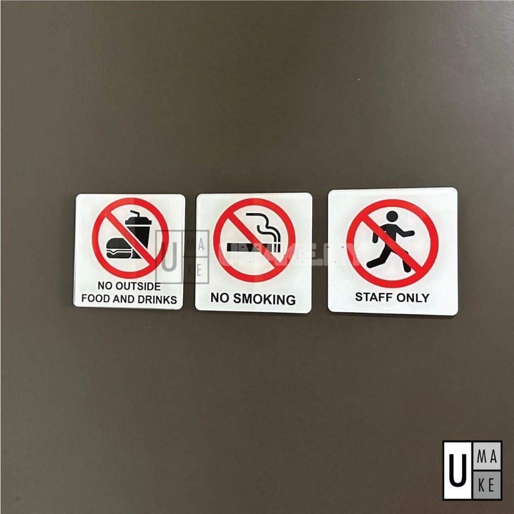 Acrylic Prohibition Sign (30 Designs)