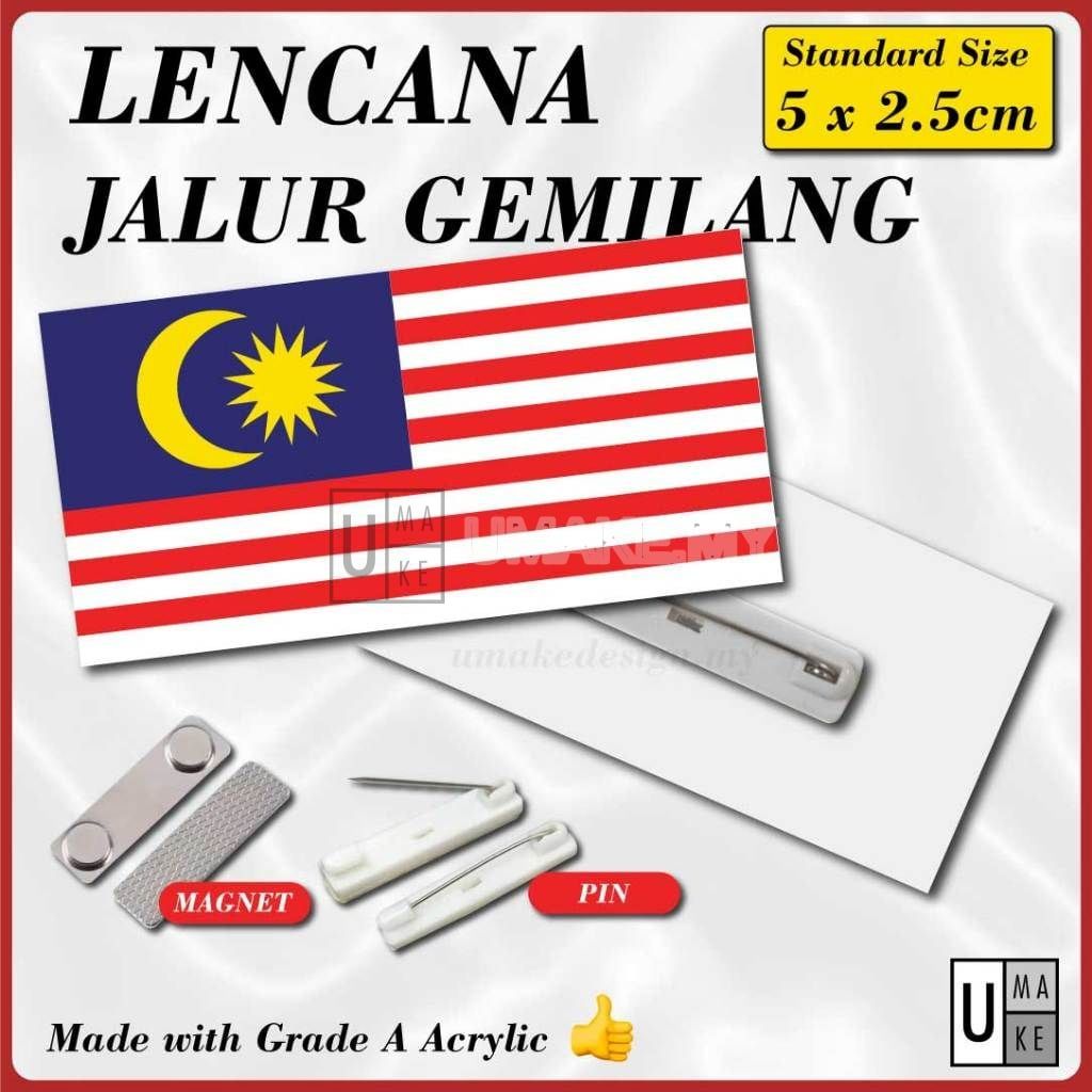 Malaysia Flag Badge — Acrylic (Pin/Magnet)