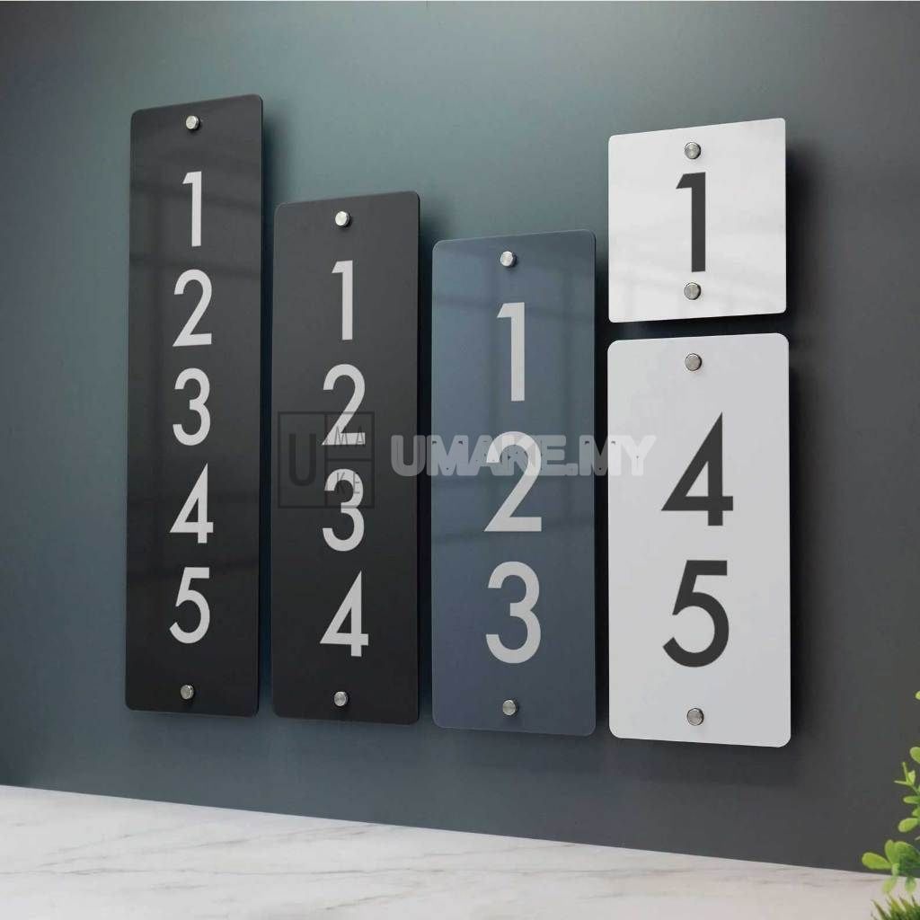 Contemporary Vertical House Number Sign