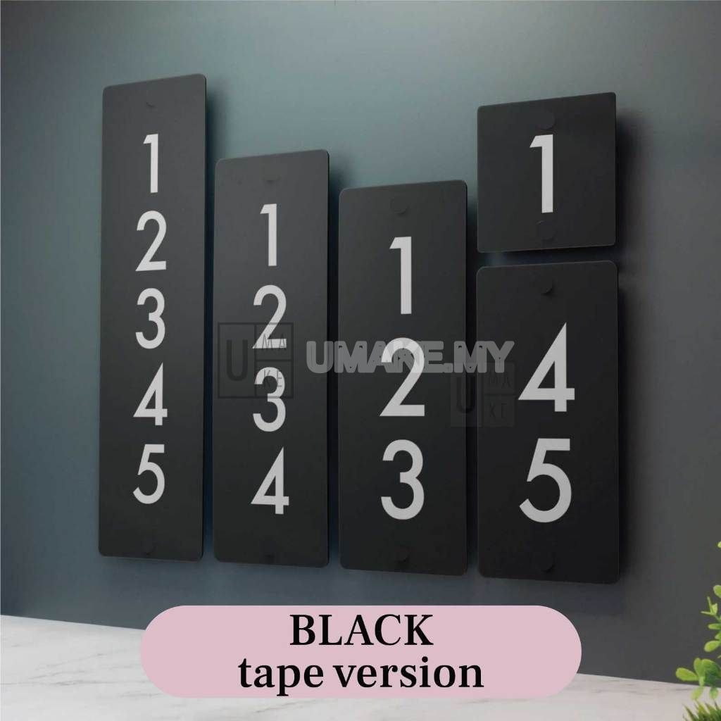 Contemporary Vertical House Number Sign