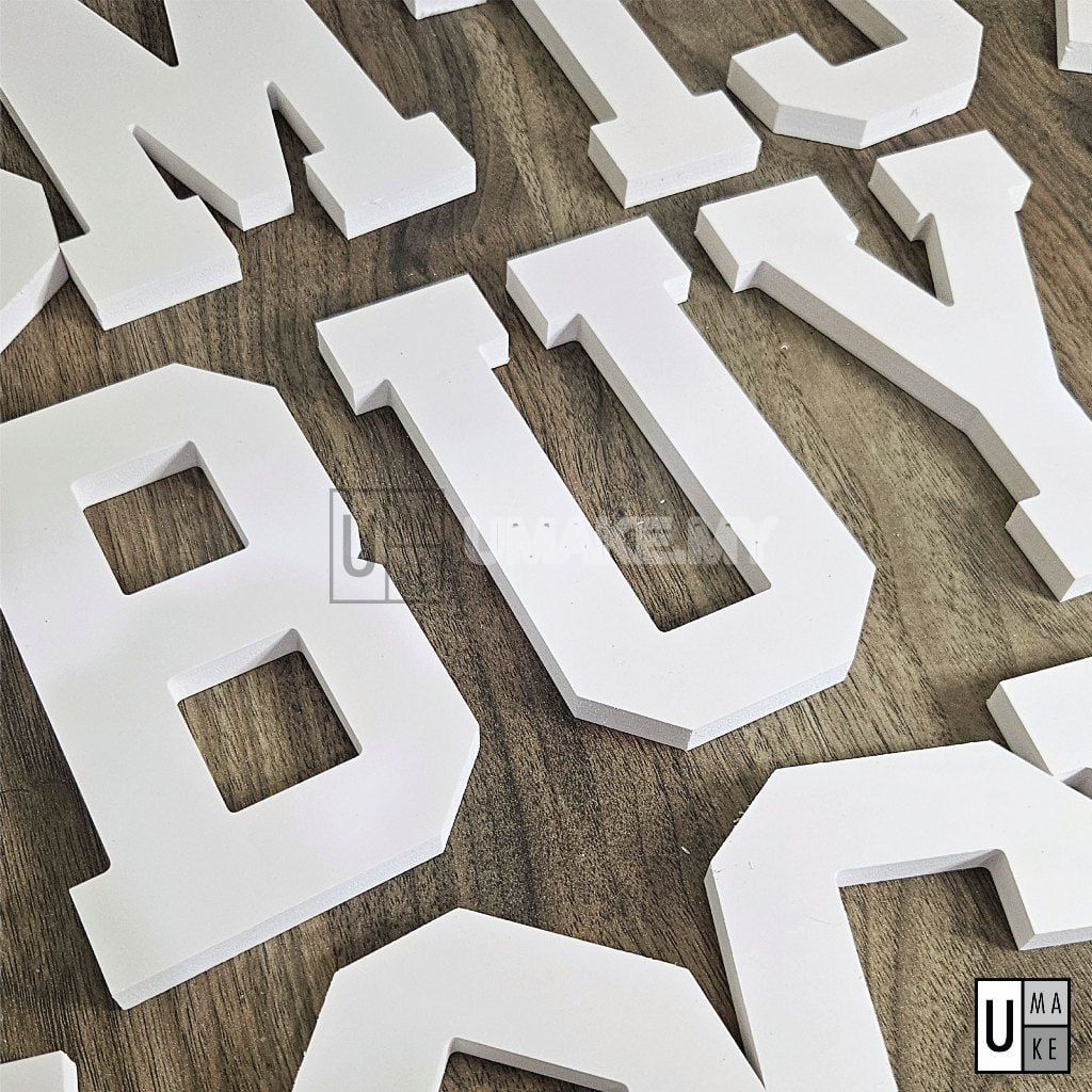 PVC 3D Alphabet & Number Letters (White)
