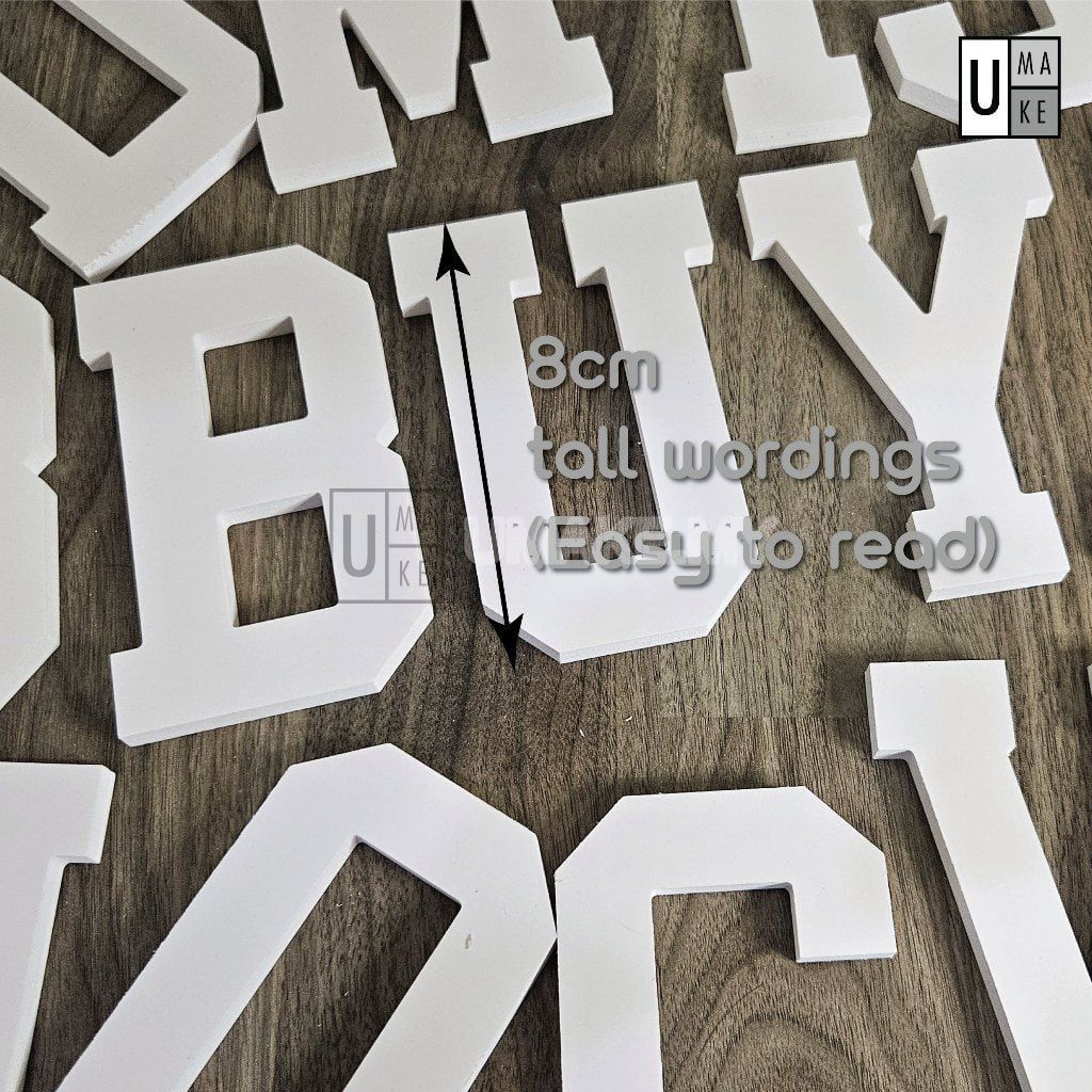 PVC 3D Alphabet & Number Letters (White)