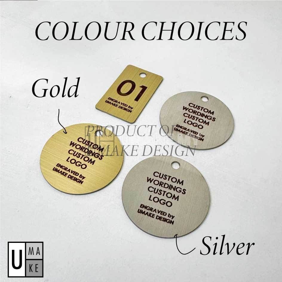 Engraved Stainless Steel Label Plate (Gold/Silver)