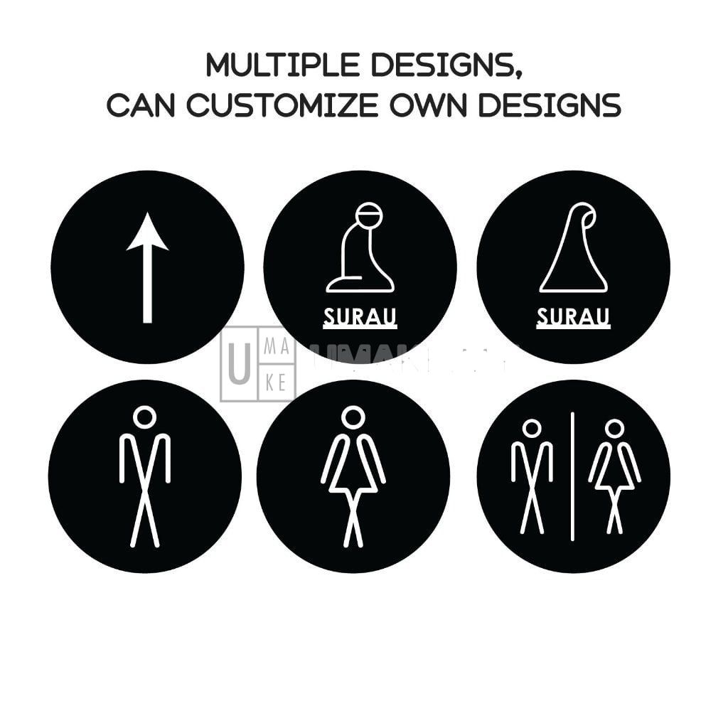 Side-Hanging Acrylic Toilet Sign