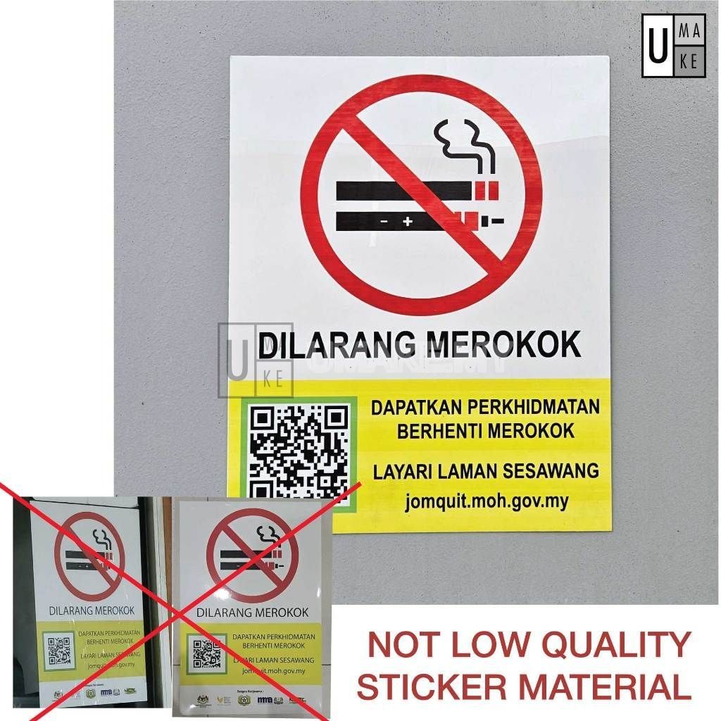 No Smoking & Tobacco Sales Warning Sign (KKM)