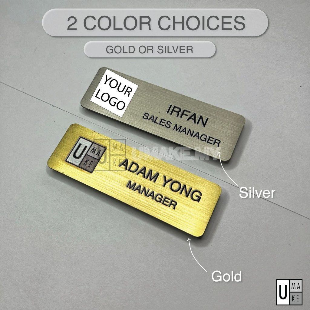 Stainless Steel Name Tag (Custom, Gold/Silver)