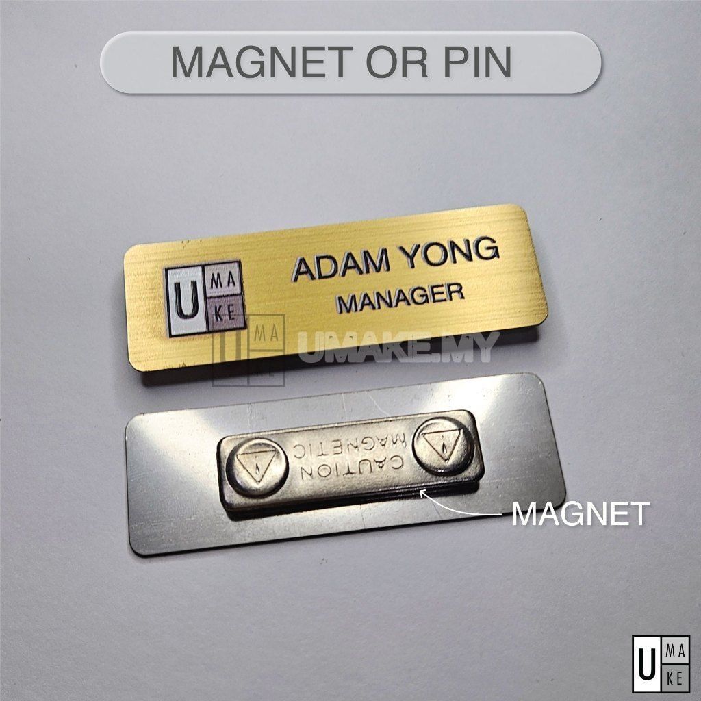 Stainless Steel Name Tag (Custom, Gold/Silver)