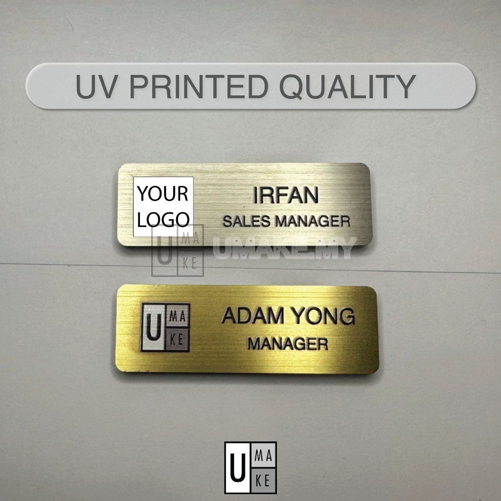 Stainless Steel Name Tag (Custom, Gold/Silver)