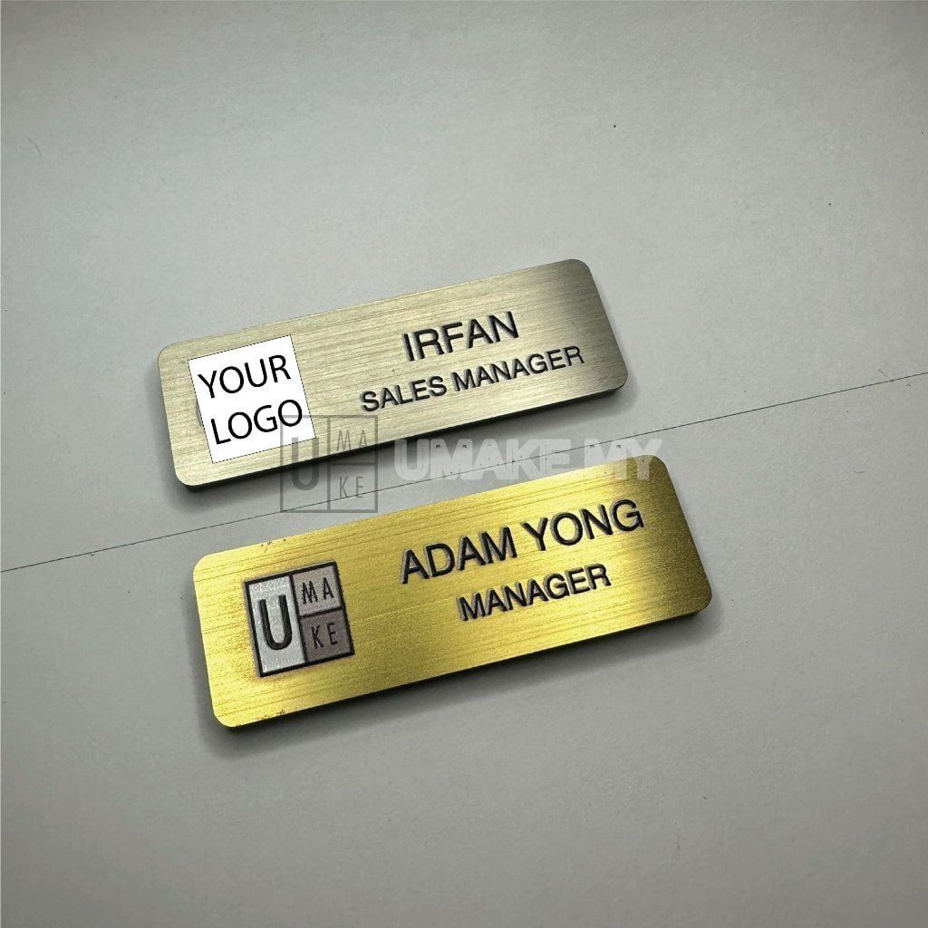 Stainless Steel Name Tag (Custom, Gold/Silver)