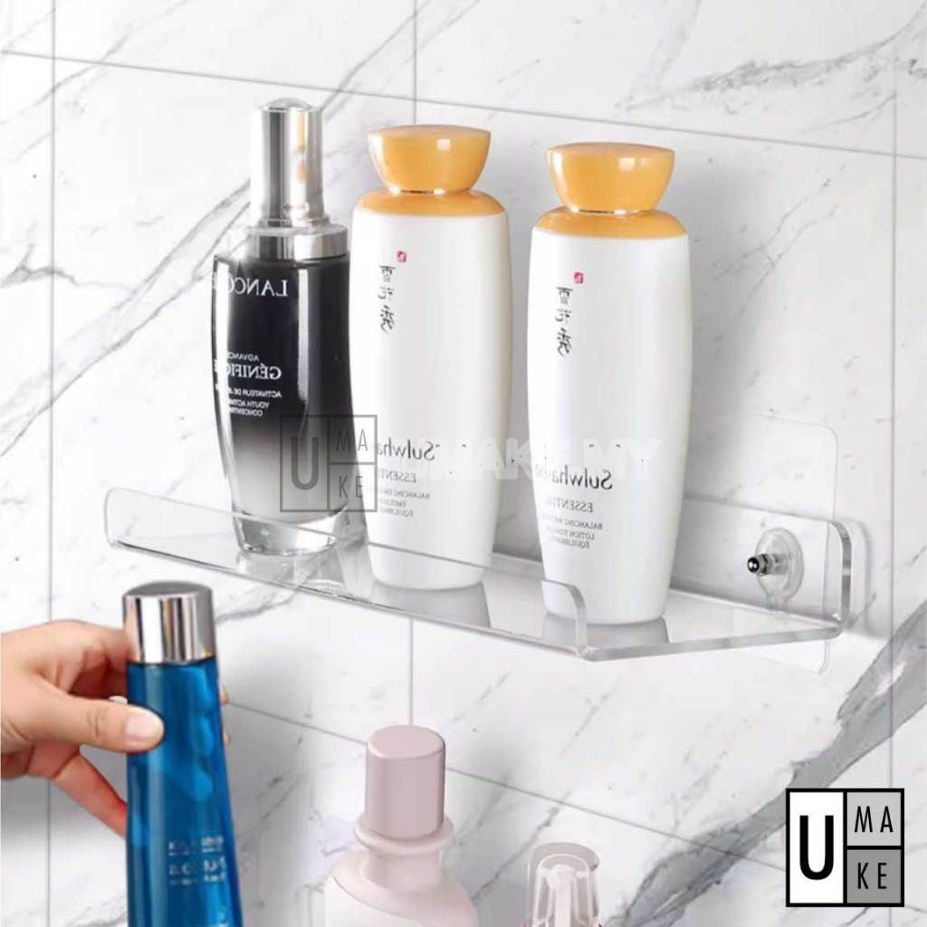 Acrylic Wall Shelf No-Drill (U/L Shape)