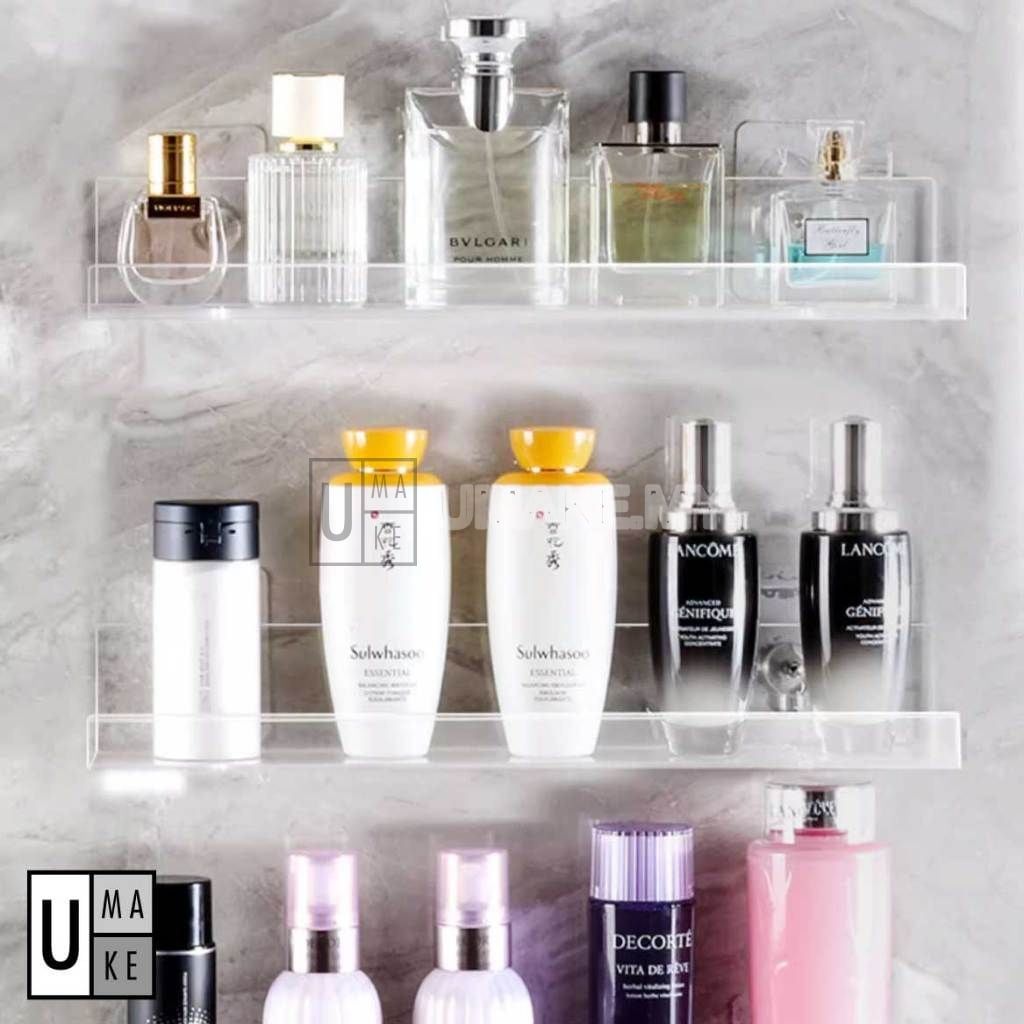 Acrylic Wall Shelf No-Drill (U/L Shape)