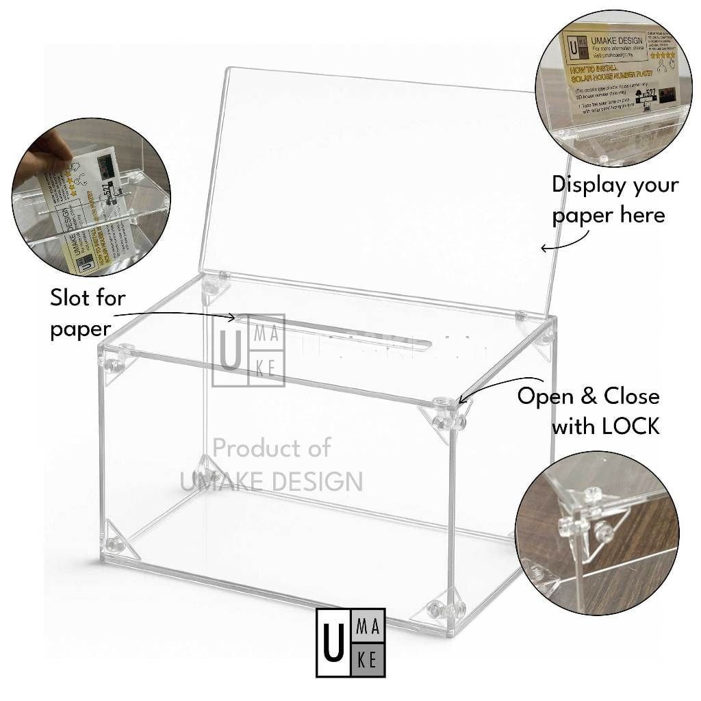 Acrylic Donation Box with Lock