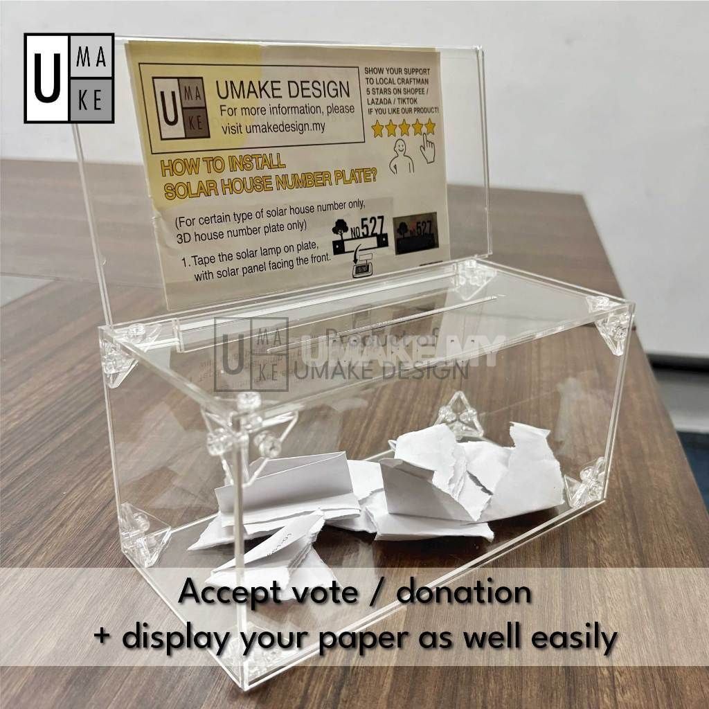 Acrylic Donation Box with Lock