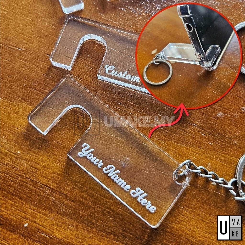 Acrylic Phone Holder Keychain (Custom Name)