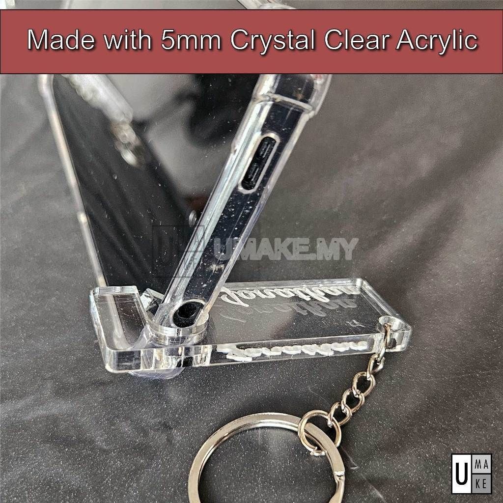 Acrylic Phone Holder Keychain (Custom Name)