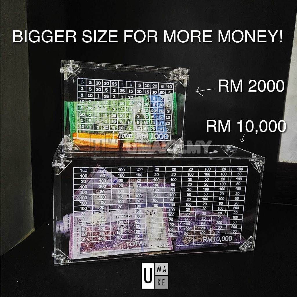 Acrylic Money Box with Counter (Large)