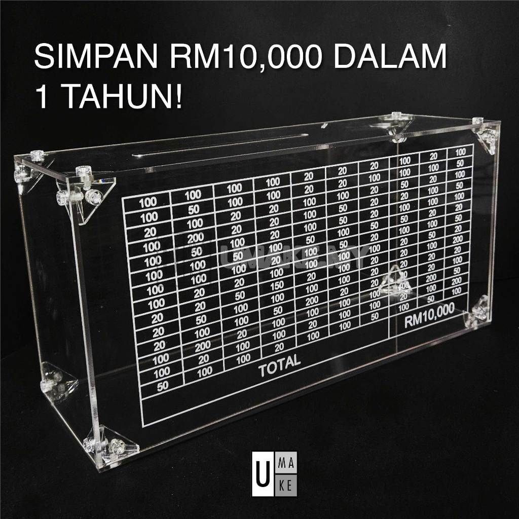 Acrylic Money Box with Counter (Large)