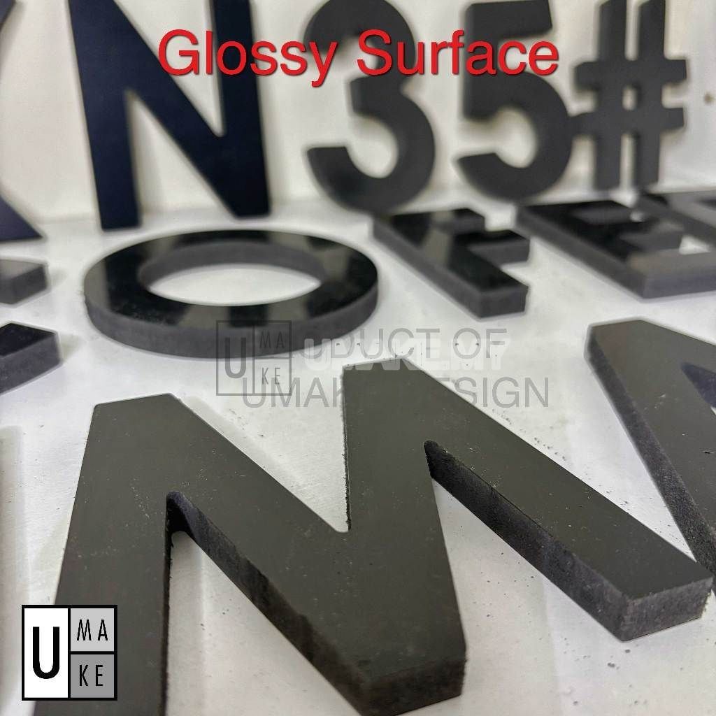 Black PVC 3D Letters (A-Z, 0-9)