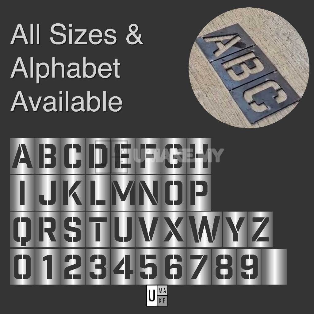 Steel Stencil Plate (A-Z / 0-9) — 100mm & 150mm