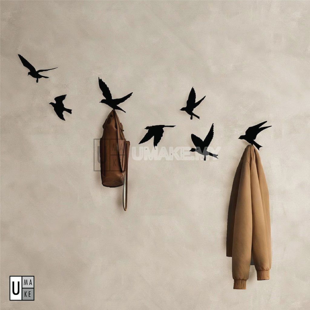 Bird Wall Hooks Set (Steel)