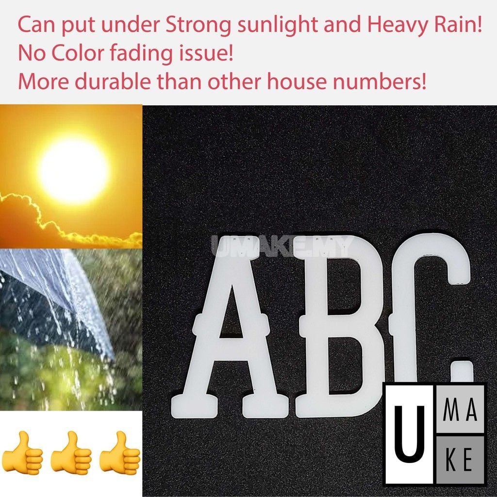 White Acrylic House Number (IKEA Style)