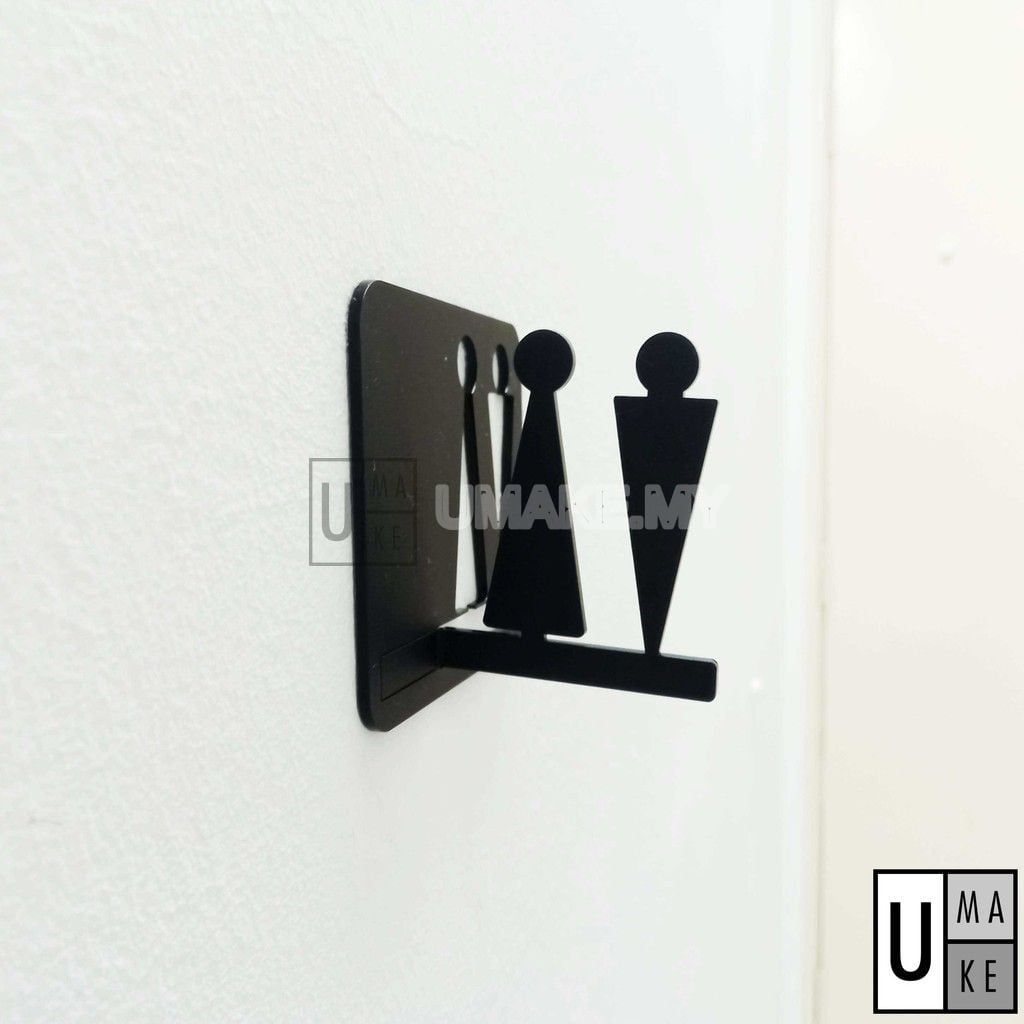 3D Pop-Up Toilet Sign