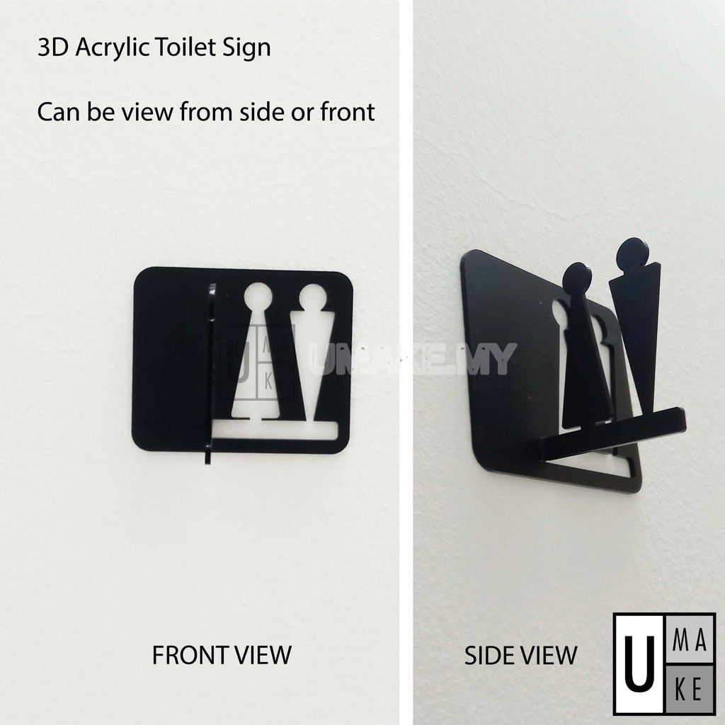 3D Pop-Up Toilet Sign