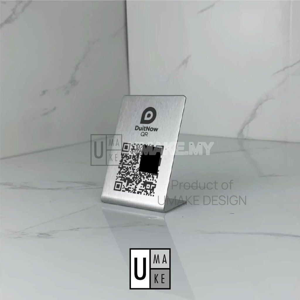 Stainless Steel DuitNow QR Code Stand