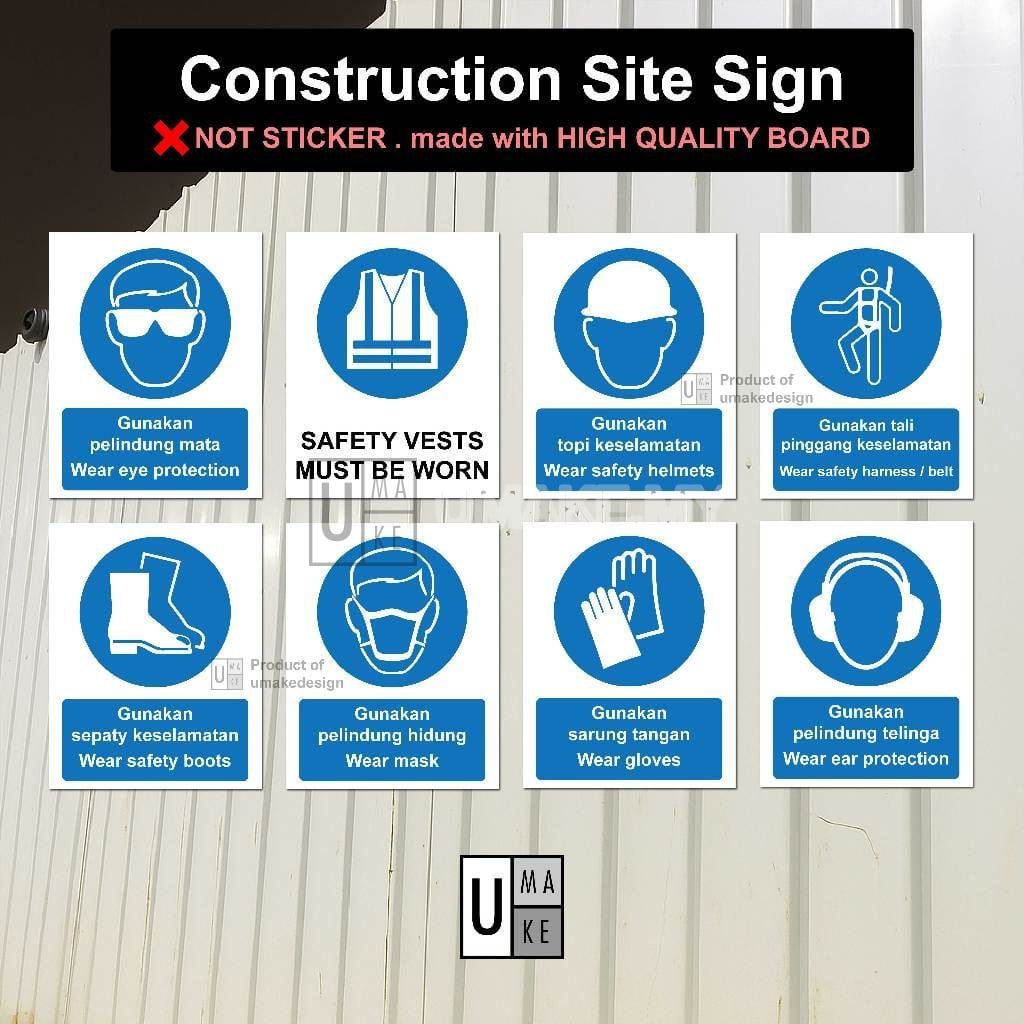 Construction Safety PPE Guidelines Sign