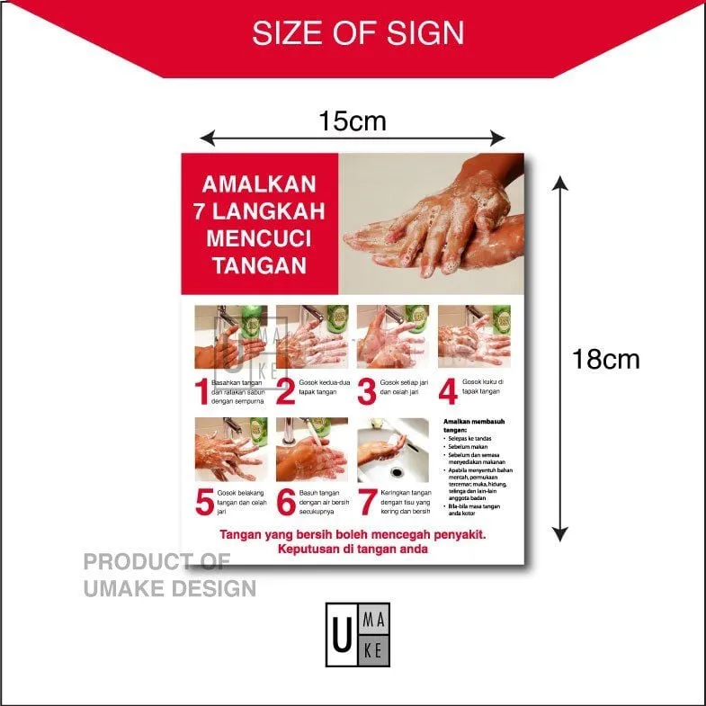 Hand Washing 7 Steps Sign