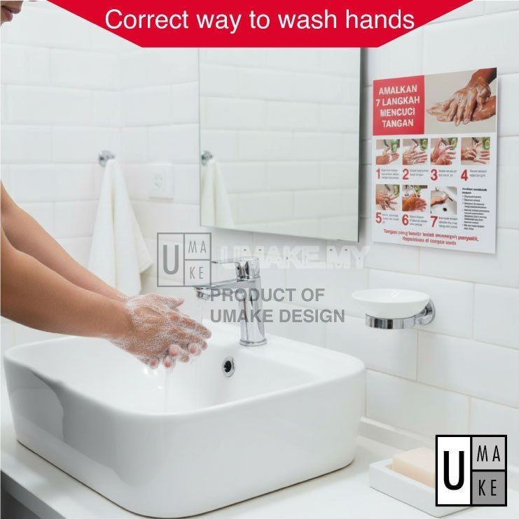 Hand Washing 7 Steps Sign