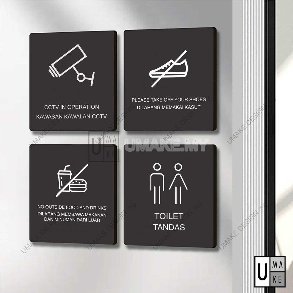 Modern Acrylic Signage (Square 10cm)