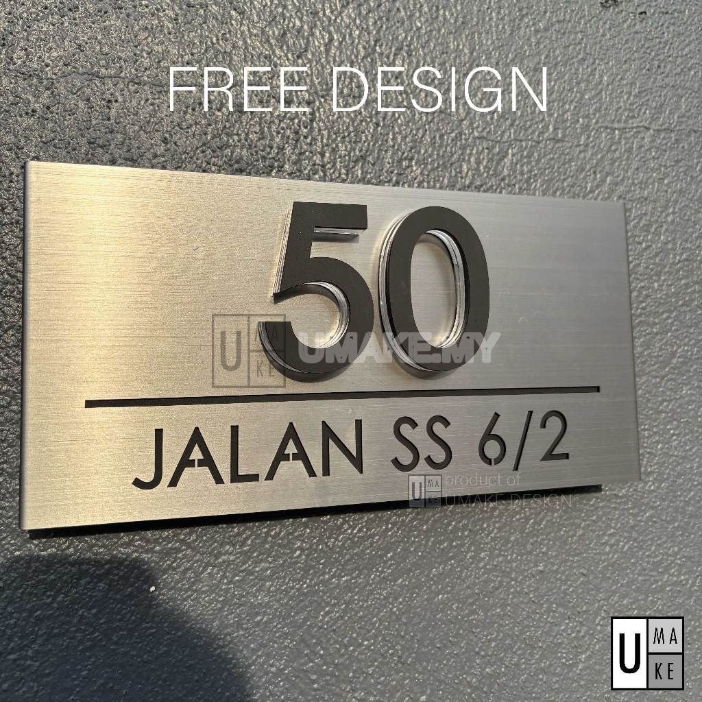 Stainless Steel House Number Plate (Custom)