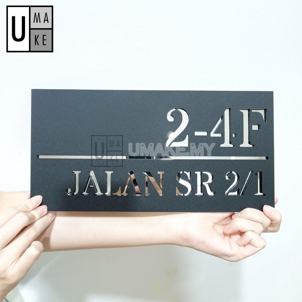Custom Modern Acrylic House Number Plate