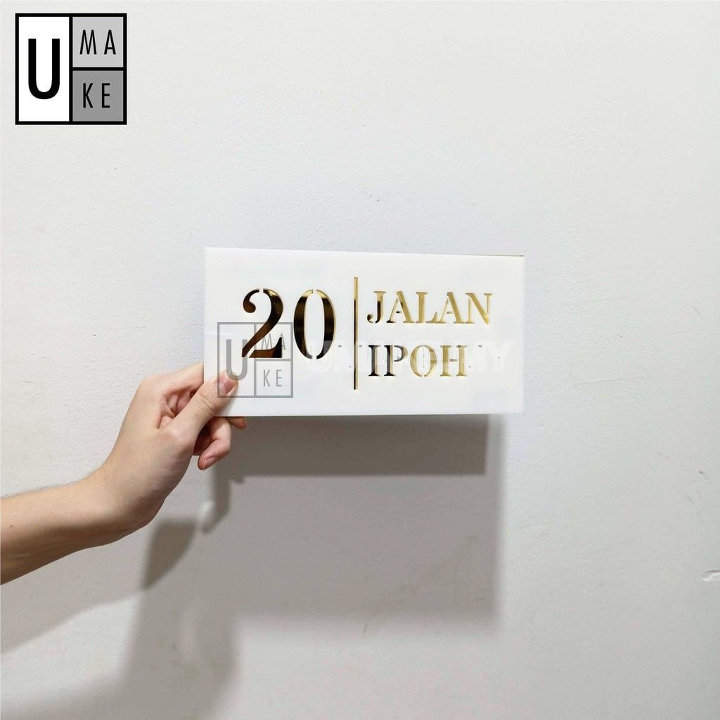 Custom Modern Acrylic House Number Plate