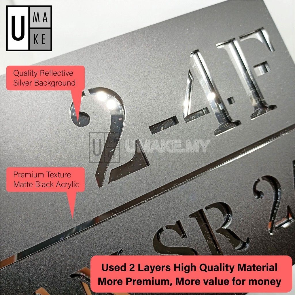 Custom Modern Acrylic House Number Plate