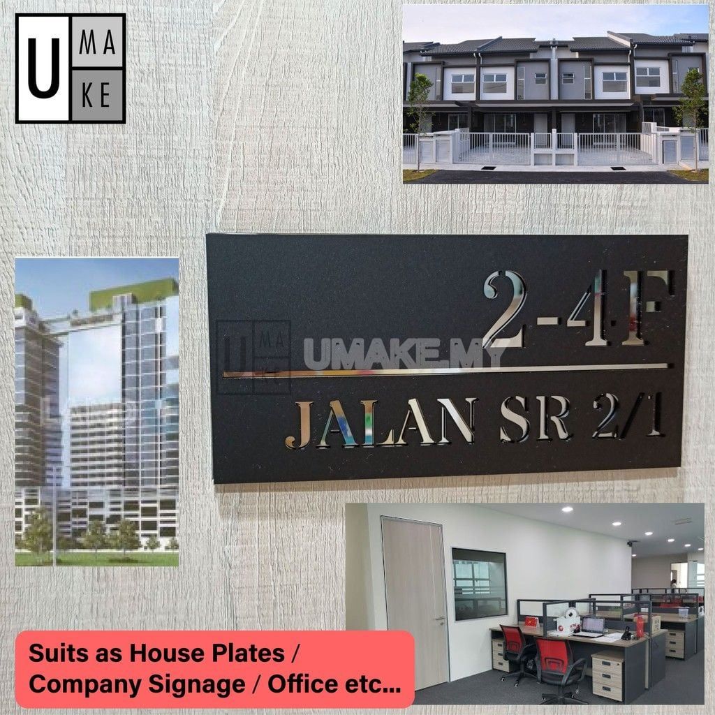 Custom Modern Acrylic House Number Plate