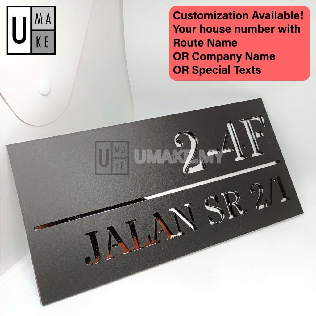 Custom Modern Acrylic House Number Plate