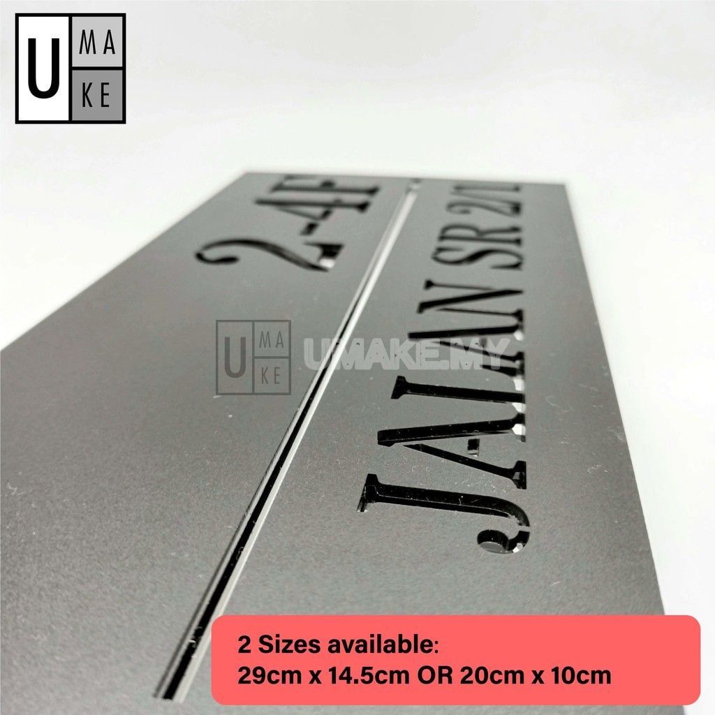 Custom Modern Acrylic House Number Plate