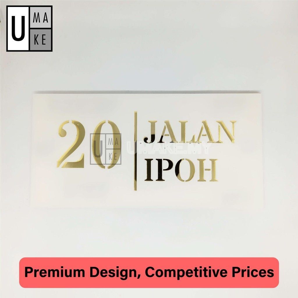 Custom Modern Acrylic House Number Plate