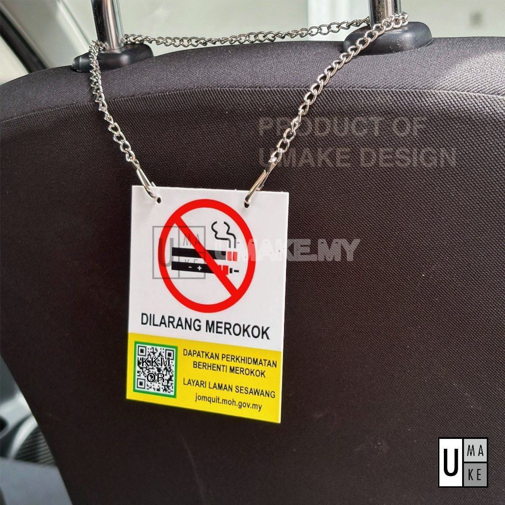 No Smoking Sign for Grab / E-Hailing Cars (KKM)