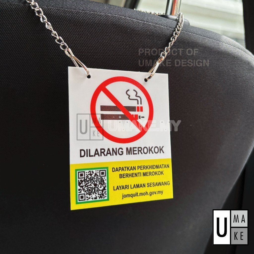 No Smoking Sign for Grab / E-Hailing Cars (KKM)
