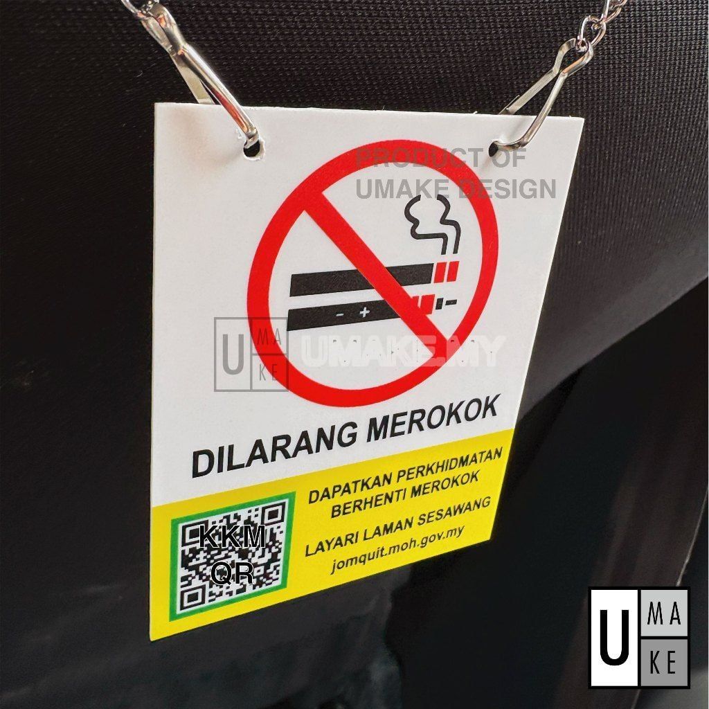 No Smoking Sign for Grab / E-Hailing Cars (KKM)