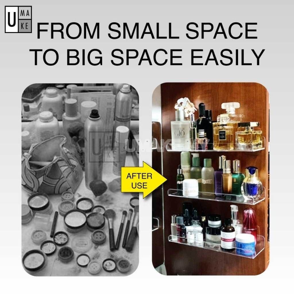 Acrylic Wall Shelf No-Drill (Clear)