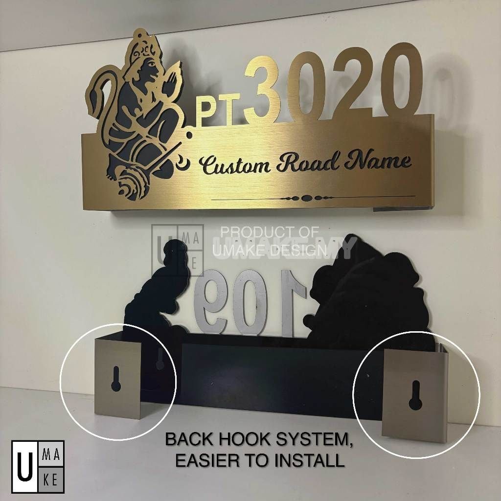 Ganesha Stainless Steel House Number Plate